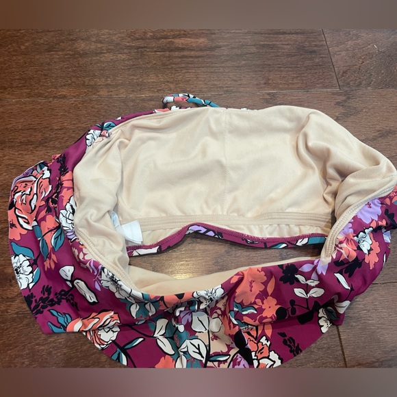 Sea Angel Bandeau Floral print bikini Top XL - Picture 2 of 4
